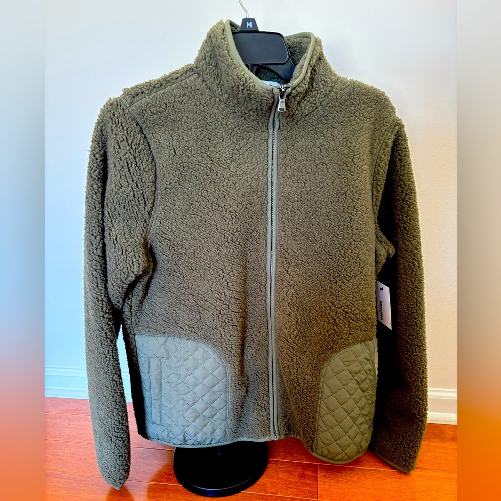 Sonoma Olive Sherpa‎ Fleece Jacket Small NWT – Cozy Teddy Zip Up